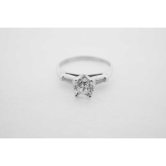 Estate Sale 14K White Gold 1.32 TCW Diamond Engagement Wedding Ring Set - Picture 3 of 6